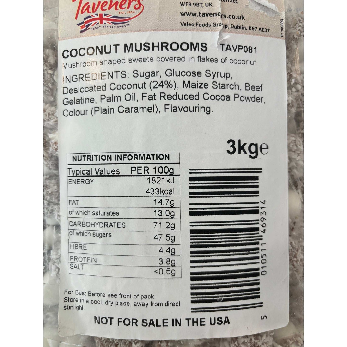 Taverners Coconut Mushrooms retro - candy store coppull