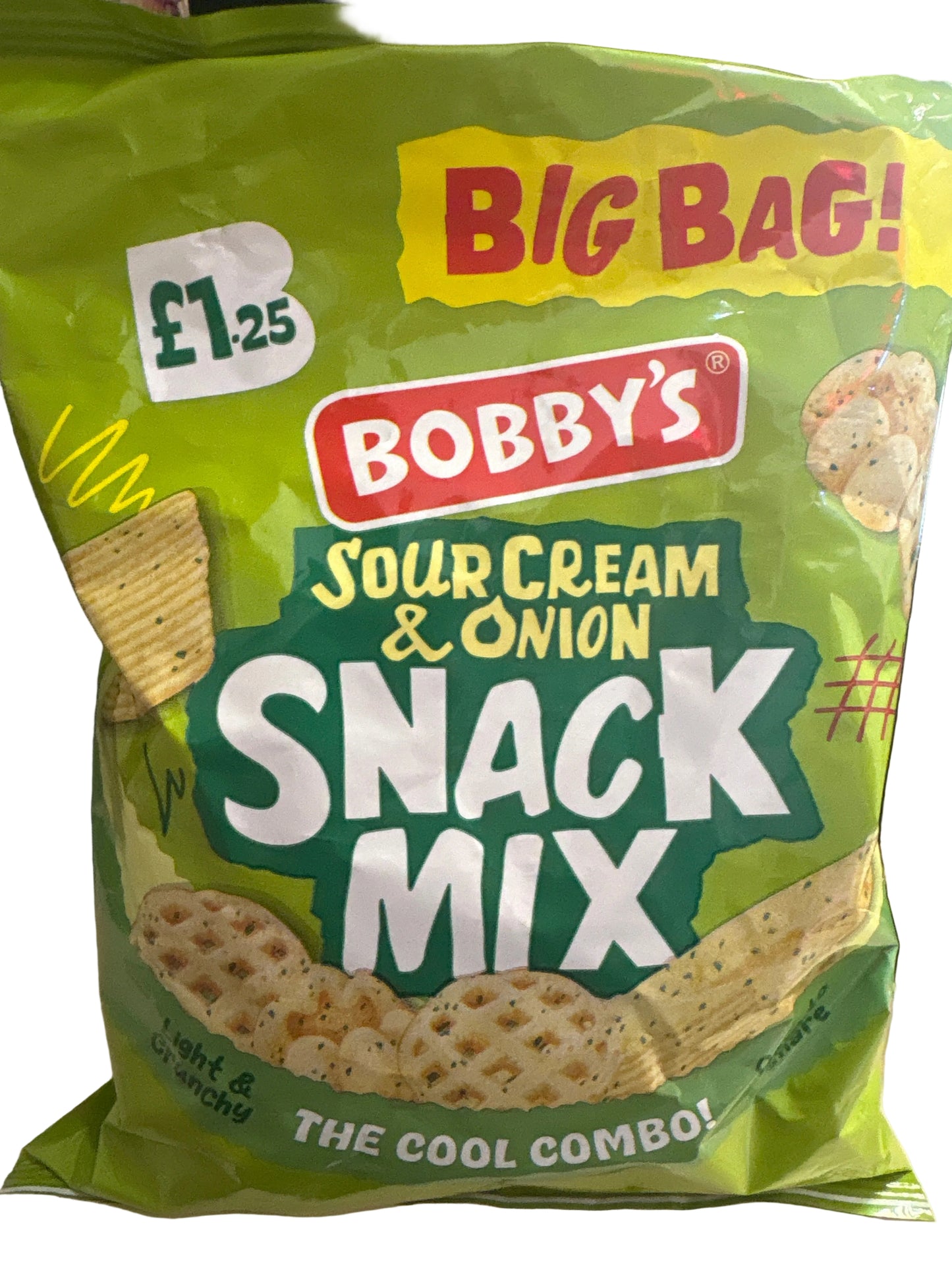 Bobby’s sour cream and onion snack mix 60g short dated