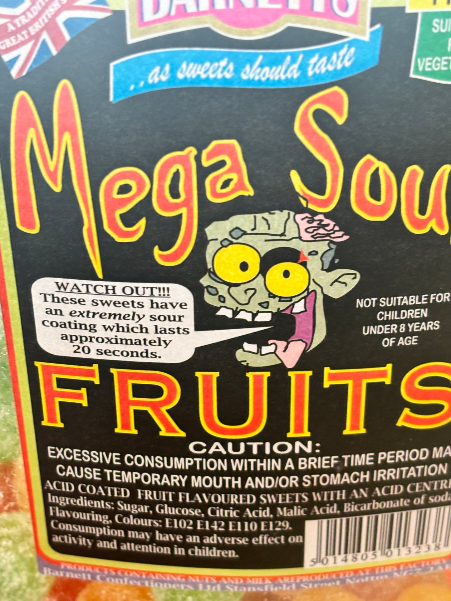 Barnetts Mega sour fruits very sour Candy Sweet