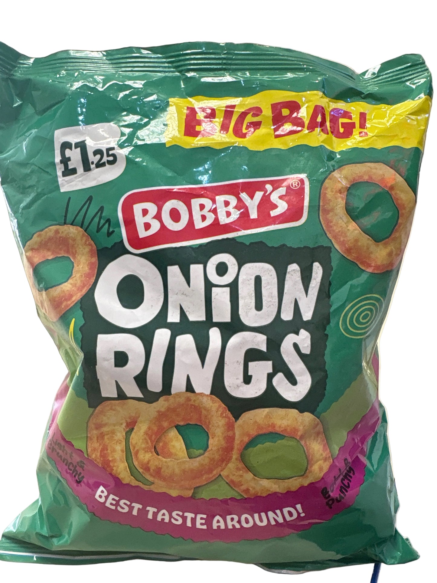 Bobby’s onion rings 84g bag short dated