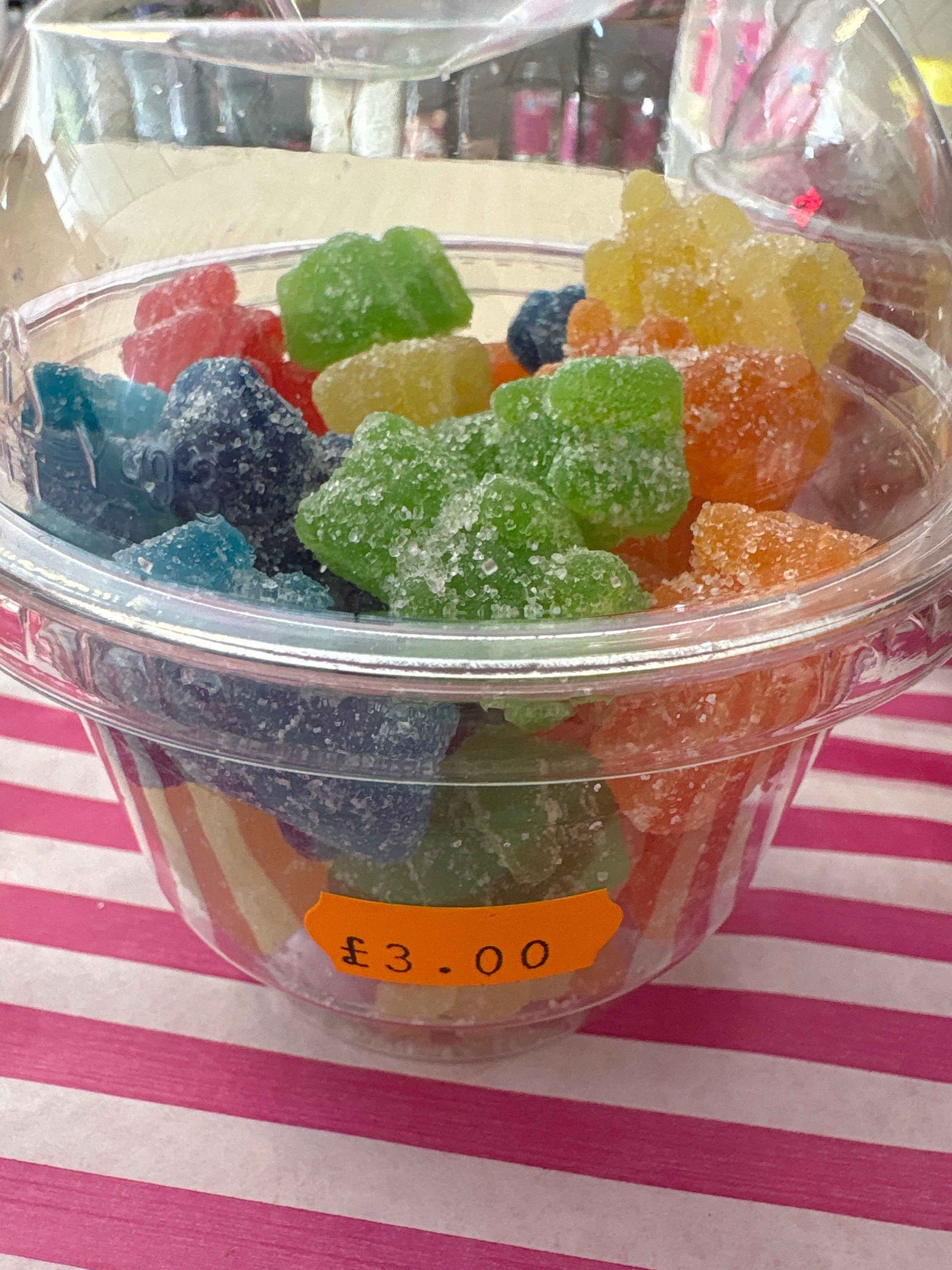 Small tubs filled with delicious sweets