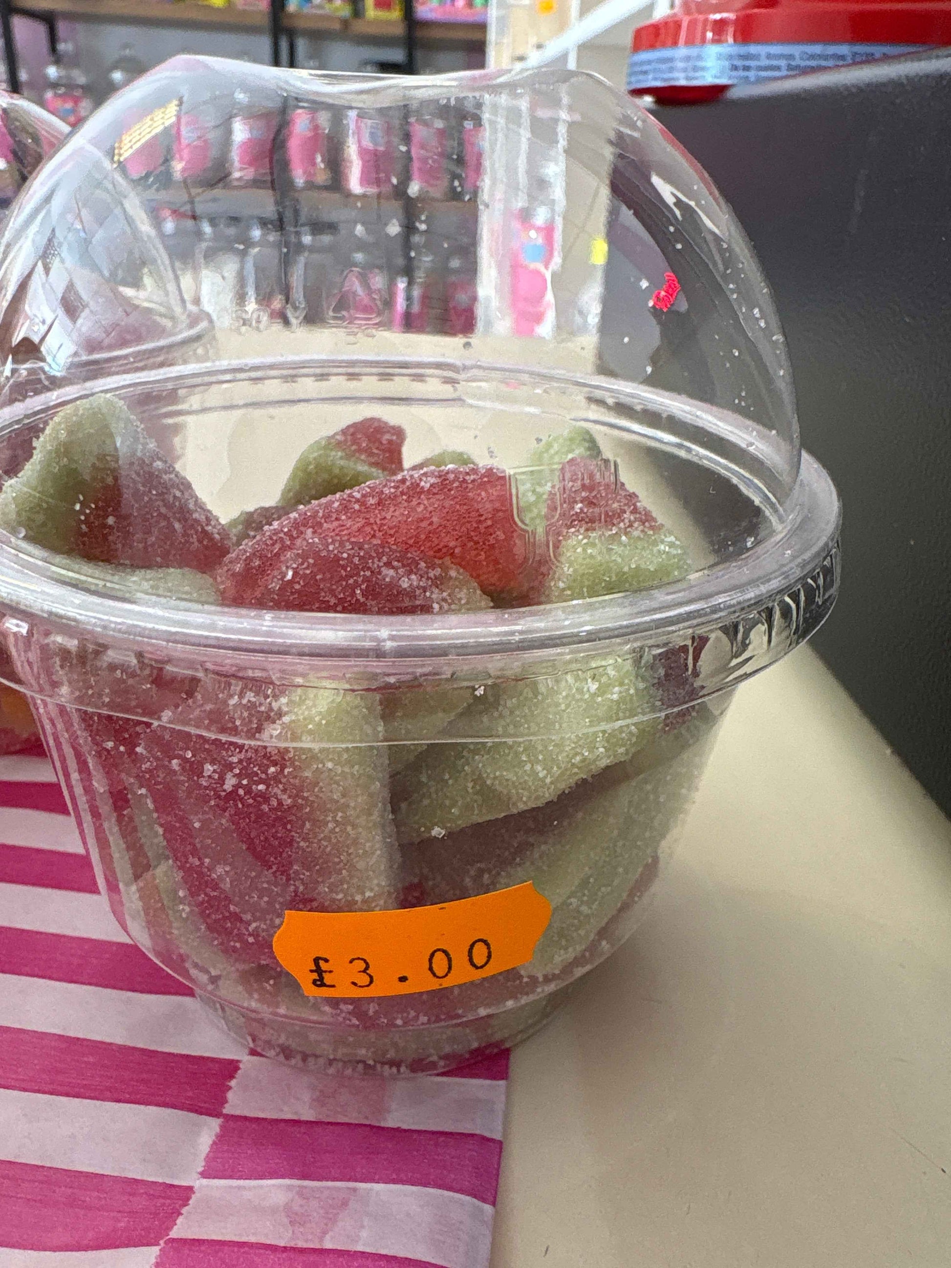 Small tubs filled with delicious sweets