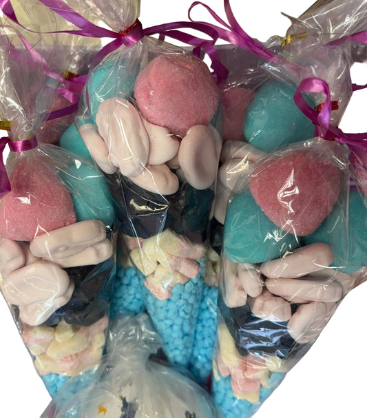 X5 medium sweet cones             pink and blue mix