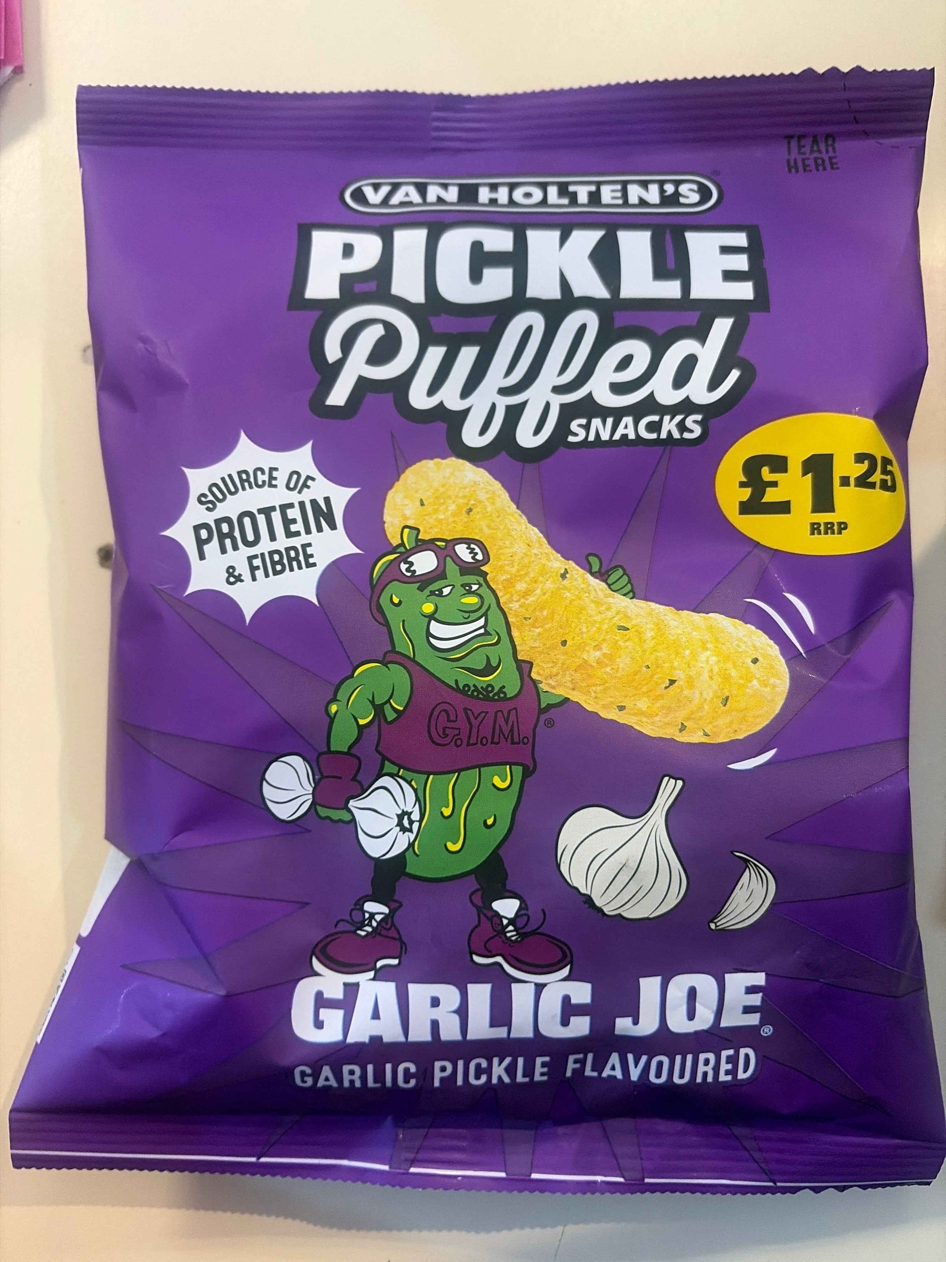 Van holtens pickle puffed garlic Joe