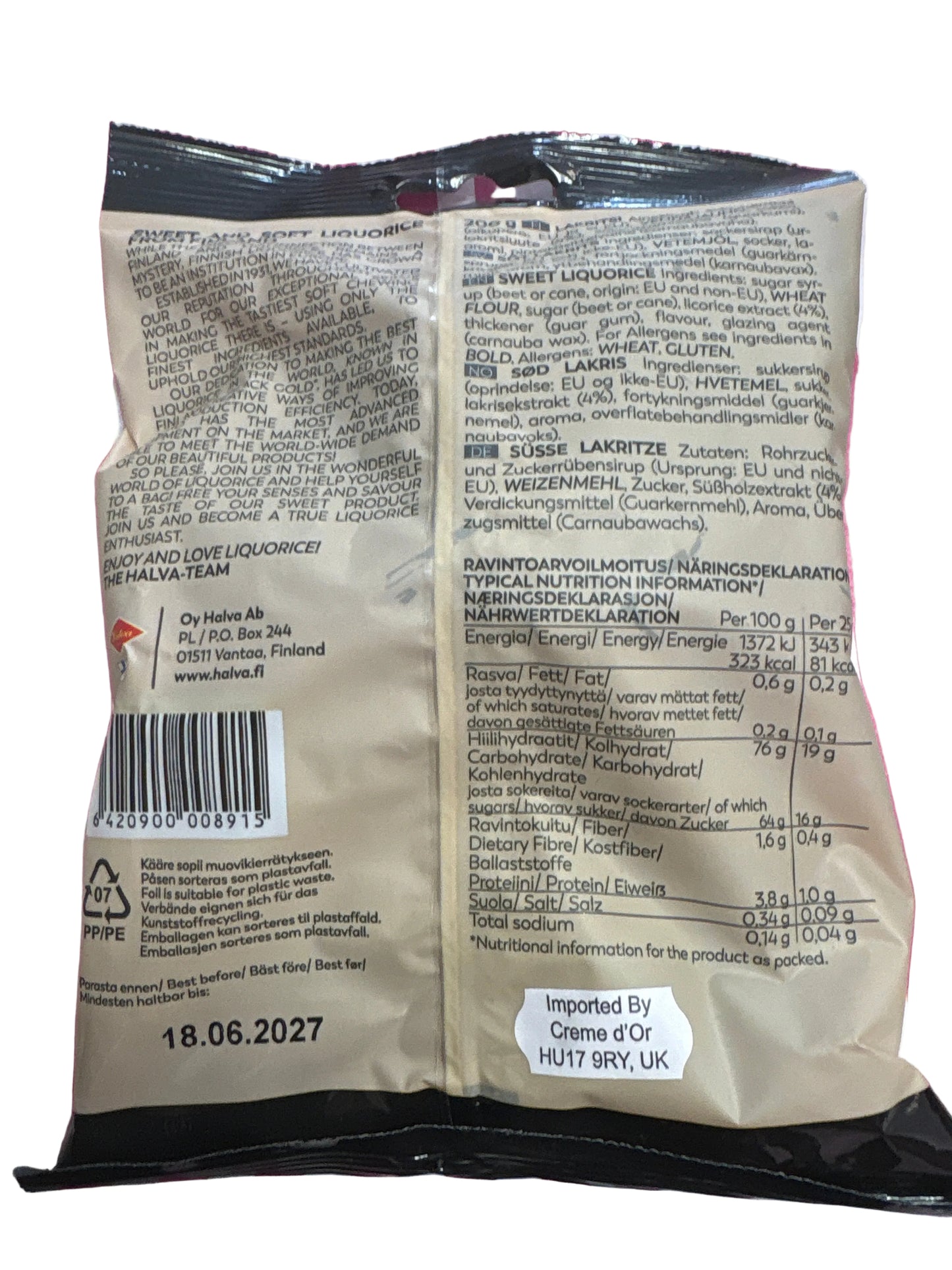 Finnish soft Liquorice original Black