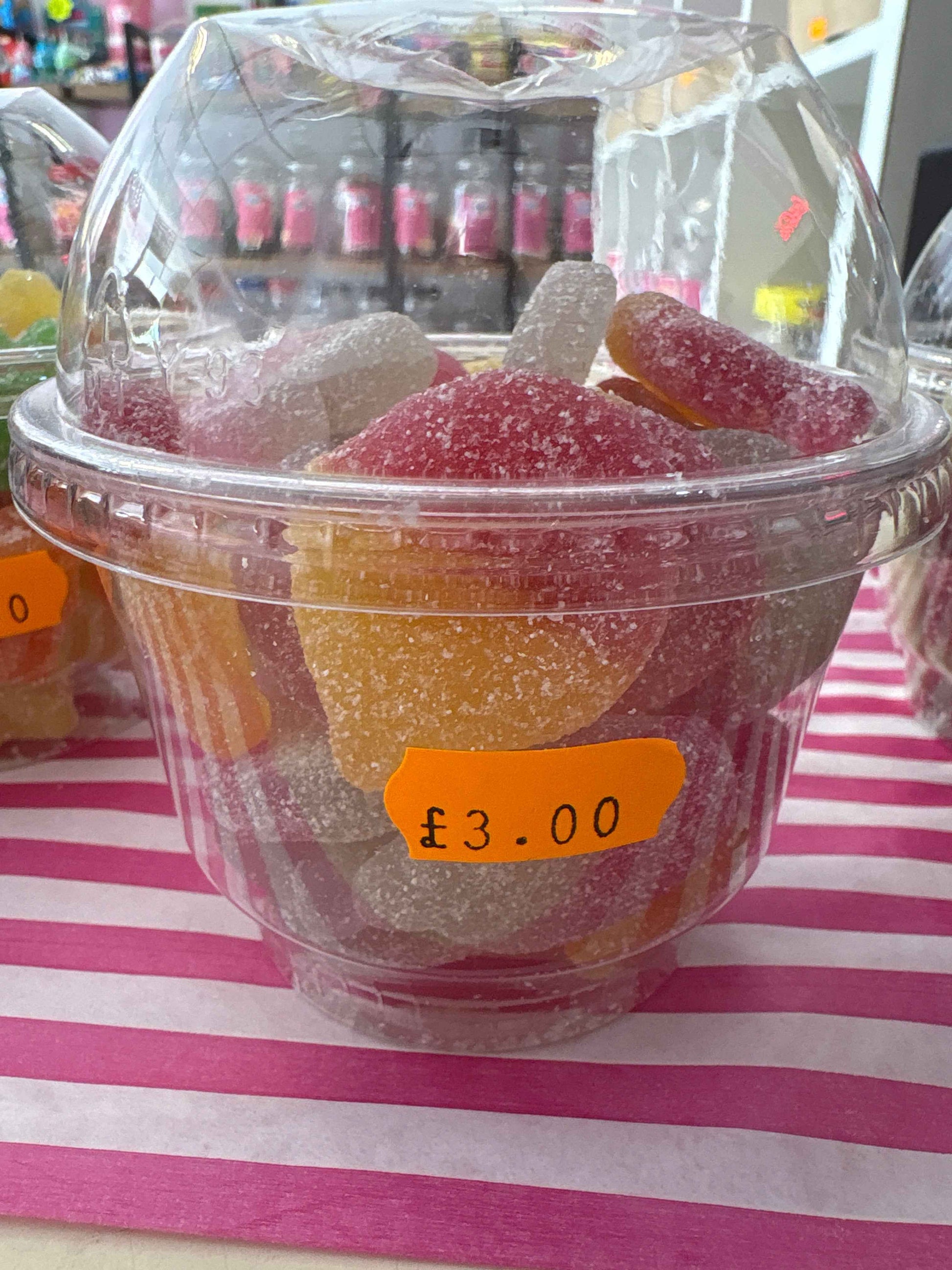 Small tubs filled with delicious sweets