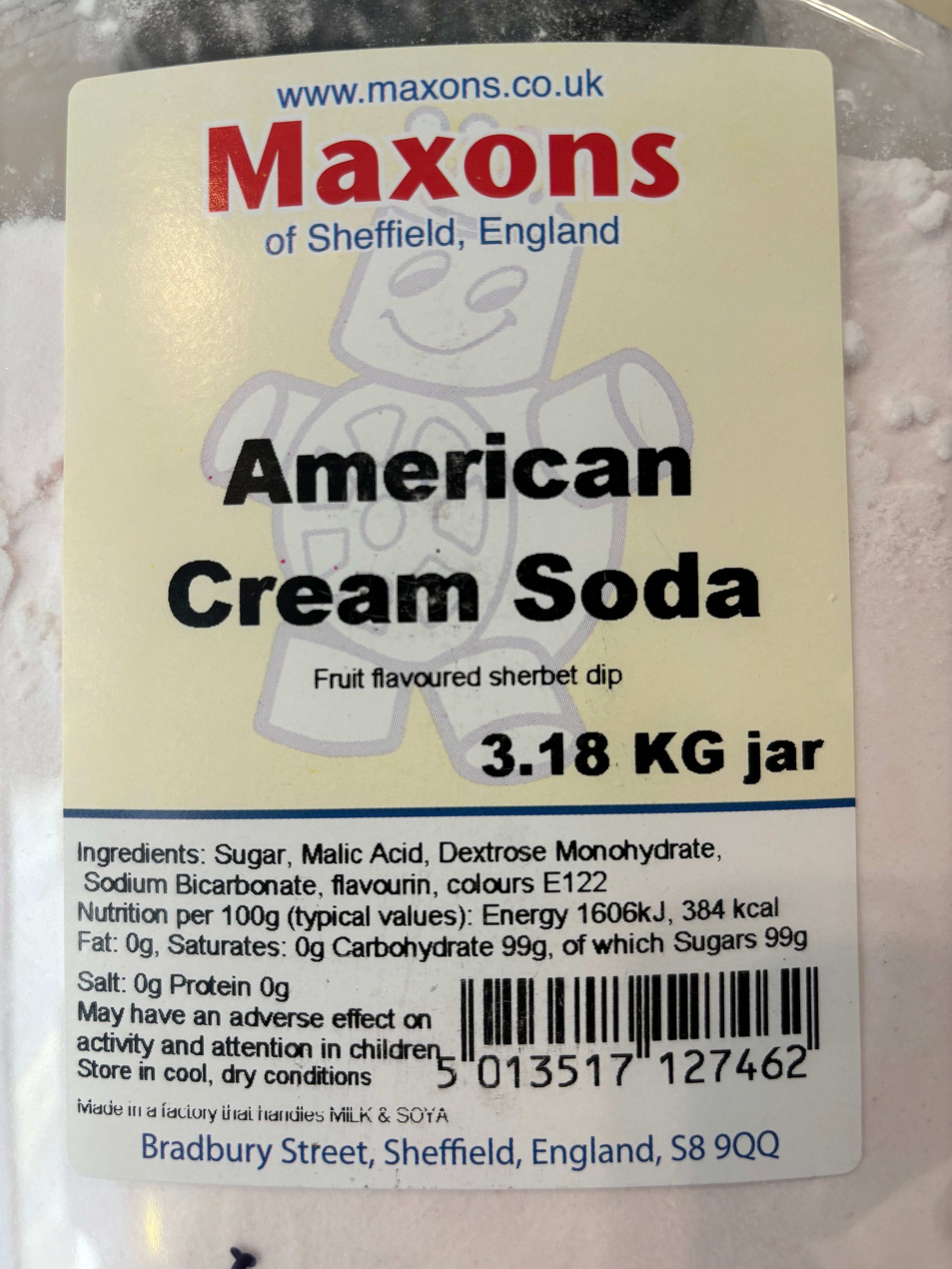 Maxons American Cream Soda Sherbet - candy store coppull