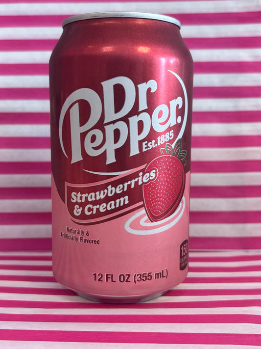 Dr Pepper Strawberries and Cream 355ml Can - candy store coppull