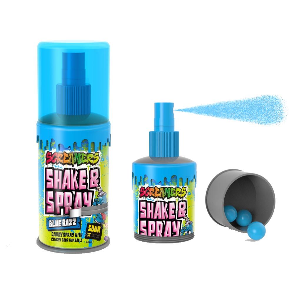 Screamers Shake and Spray 60ml Blue Razz