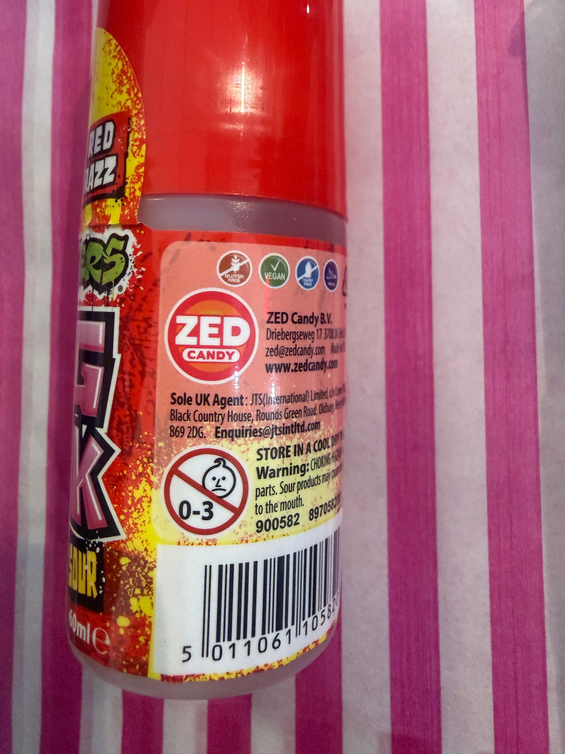 zed candy screamers red razz side